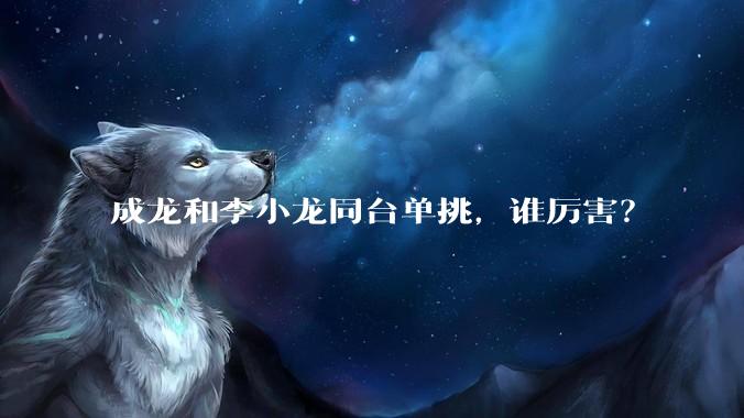 成龙和李小龙同台单挑，谁厉害？